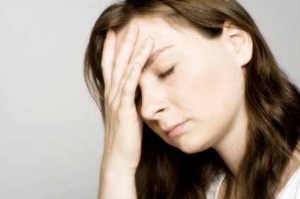Woman  suffering from headache
