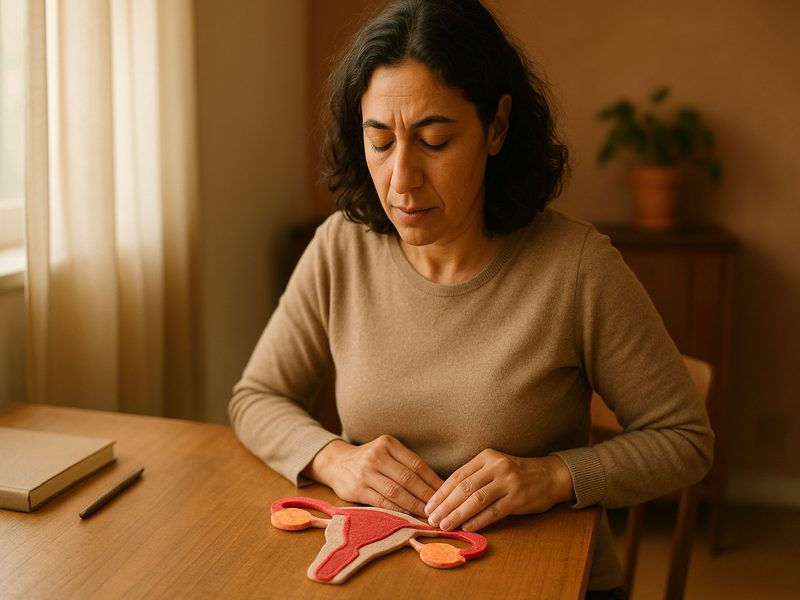 איור הממחיש חשיבות הטיפול בזמן - רירית רחם דקה