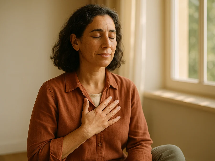 אדם רגוע בתחושת ביטחון מתחדשת, פתיח לטראומה שאגורה בגוף בשיטת MDHM